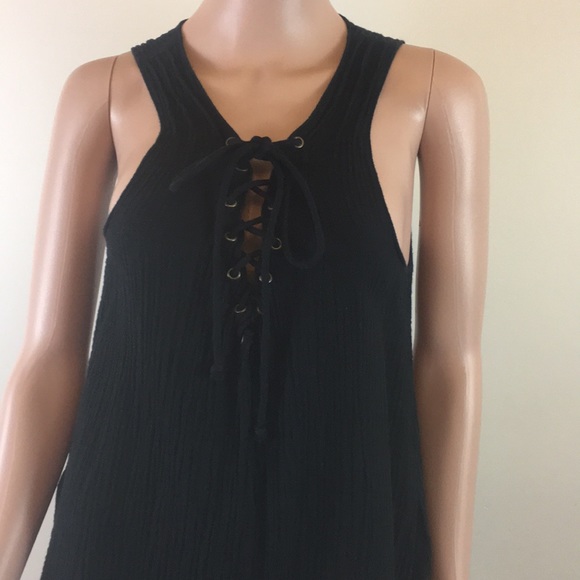 ROI black lace-up top Size Small - Picture 3 of 7